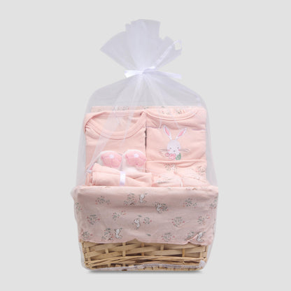 Set of 12 Juniors Clothing Gift Set with Bunny Print - Pink / 0-6 mths