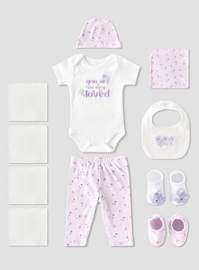Set of 12 Juniors Clothing Gift Set with Floral Print-baby-girls-clothing-setsandcoords-image-2