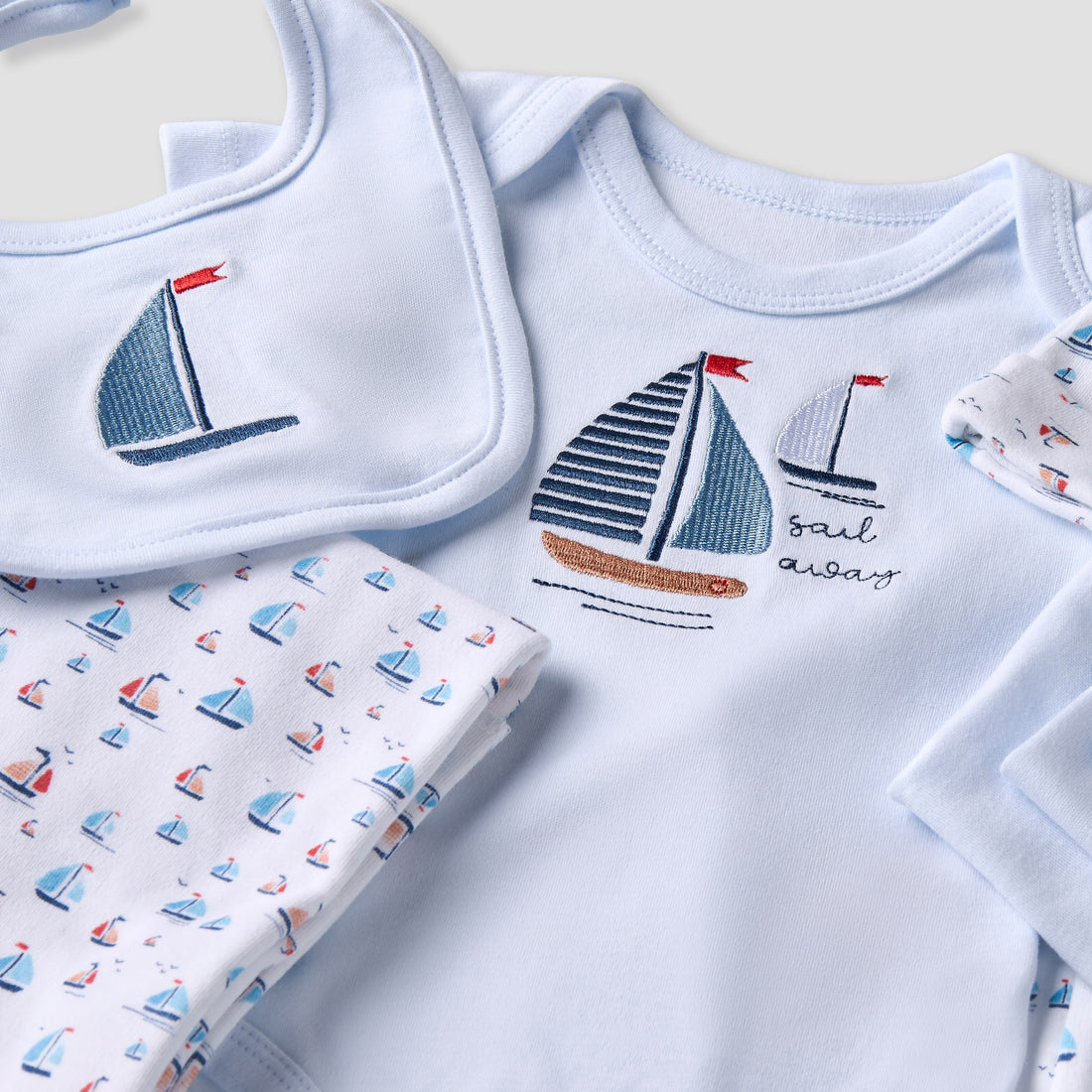 Set of 12 Juniors Clothing Gift Set with Sailboat Print