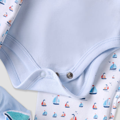 Set of 12 Juniors Clothing Gift Set with Sailboat Print