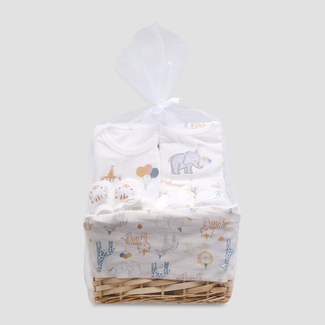 Set of 12 Juniors Clothing Gift Set with Print - White / 0-6 mths