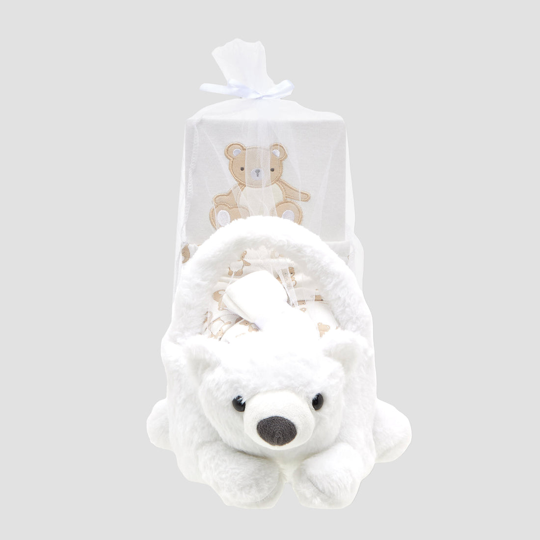 Set of 8 Juniors Clothing Gift Set with Bear Print - Beige / 0-6 mths