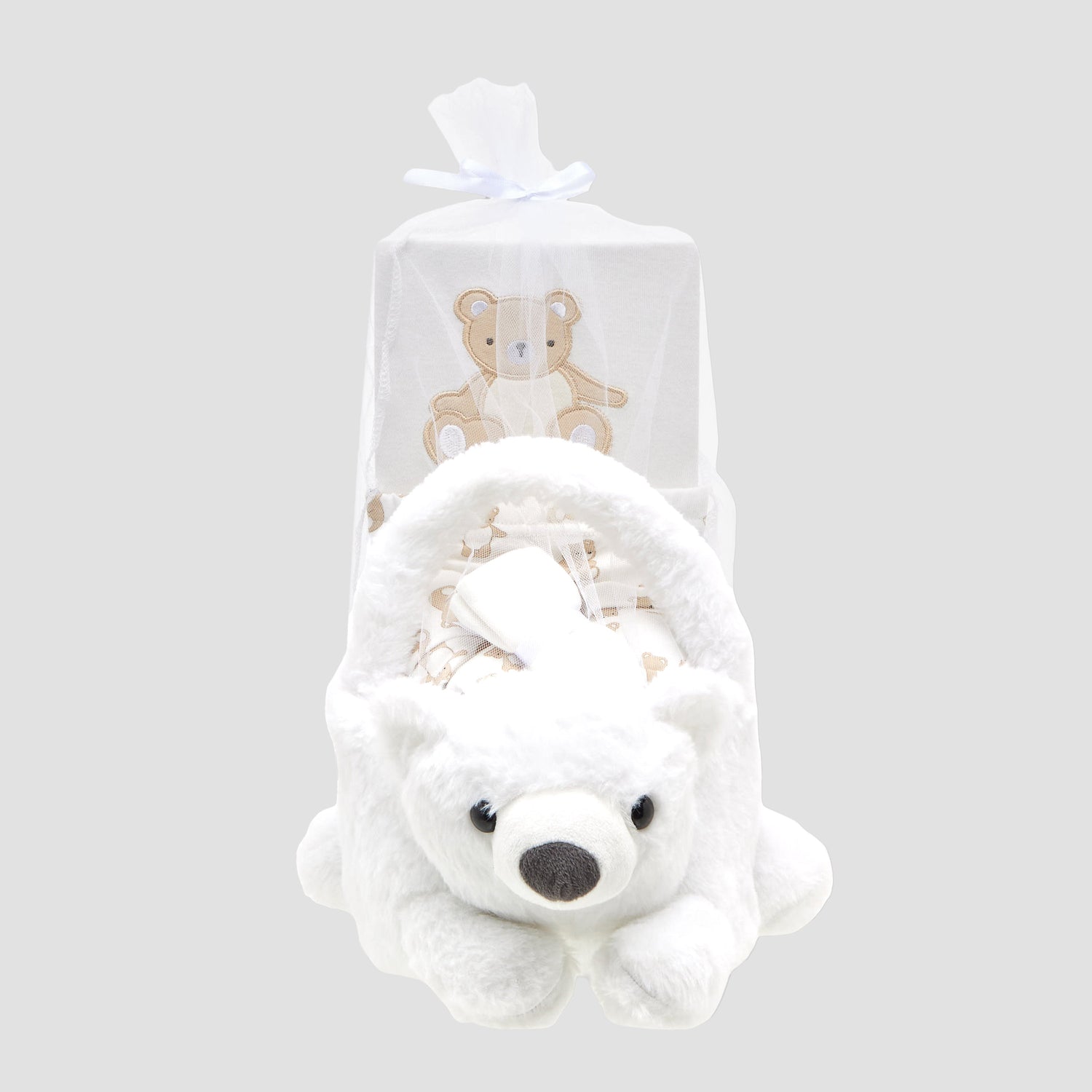 Set of 8 Juniors Clothing Gift Set with Bear Print - Beige / 0-6 mths