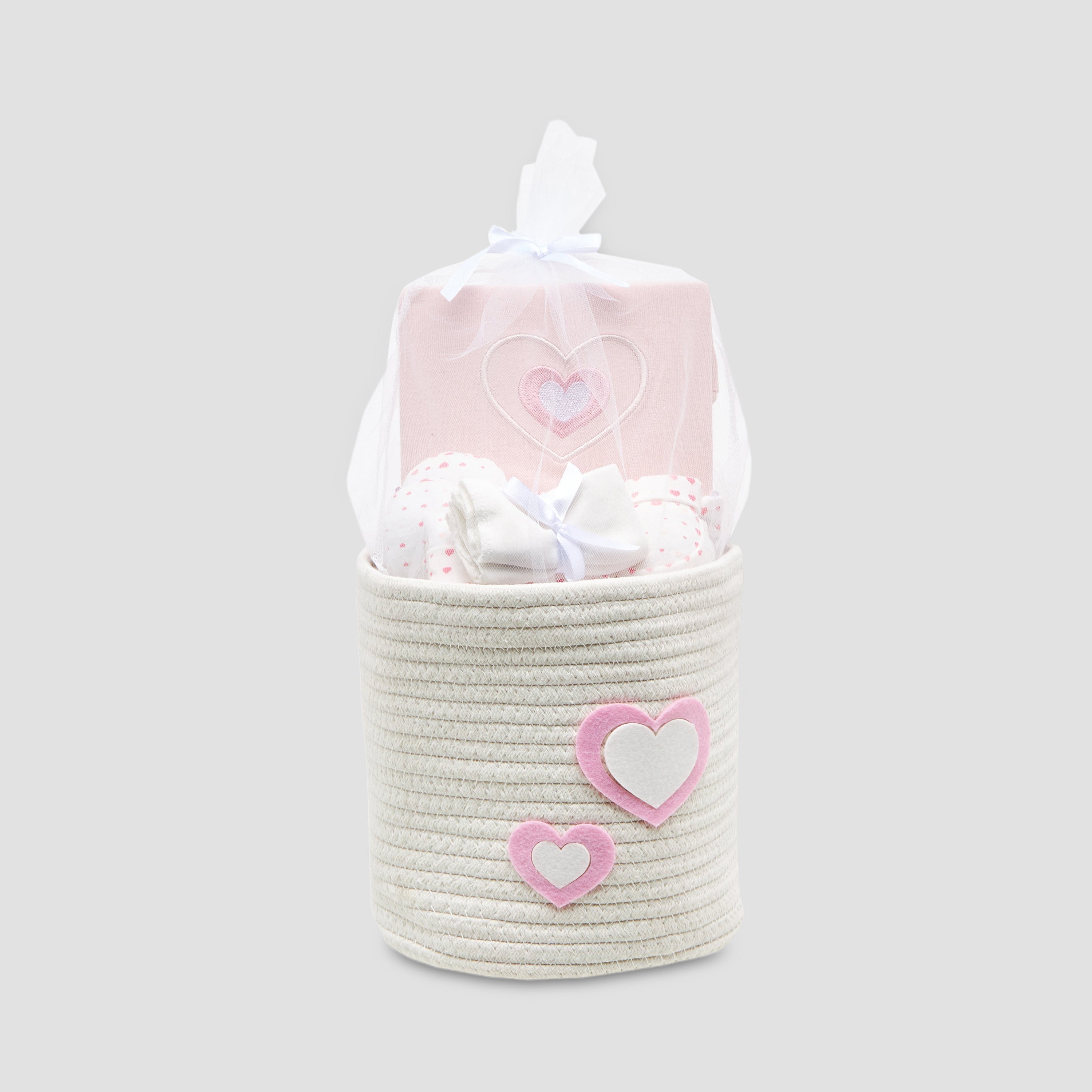 Set of 8 Juniors Clothing Gift Set with Heart Print - Pink / 0-6 mths