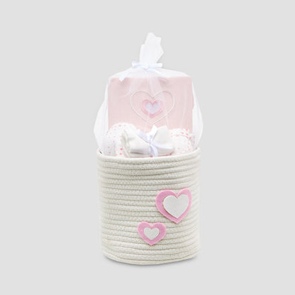 Set of 8 Juniors Clothing Gift Set with Heart Print - Pink / 0-6 mths