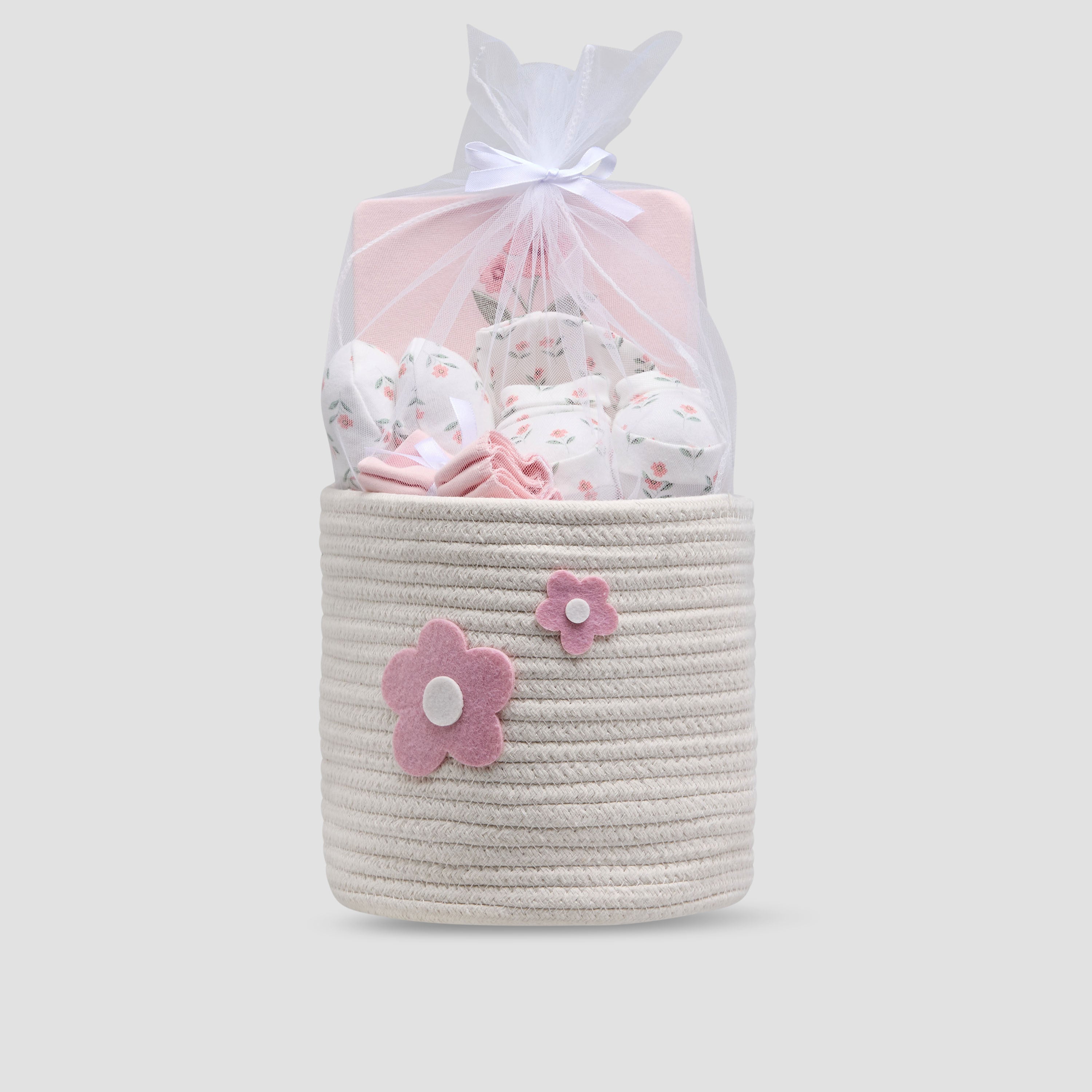 Set of 8 Juniors Clothing Gift Set with Floral Print - Pink / 0-6 mths