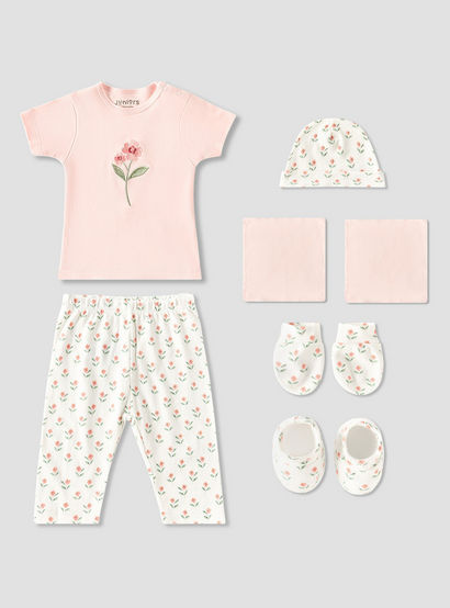 Set of 8 Juniors Clothing Gift Set with Floral Print-baby-girls-clothing-setsandcoords-image-2