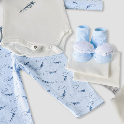 Set of 11 Juniors Clothing Gift Set with Aeroplane Print