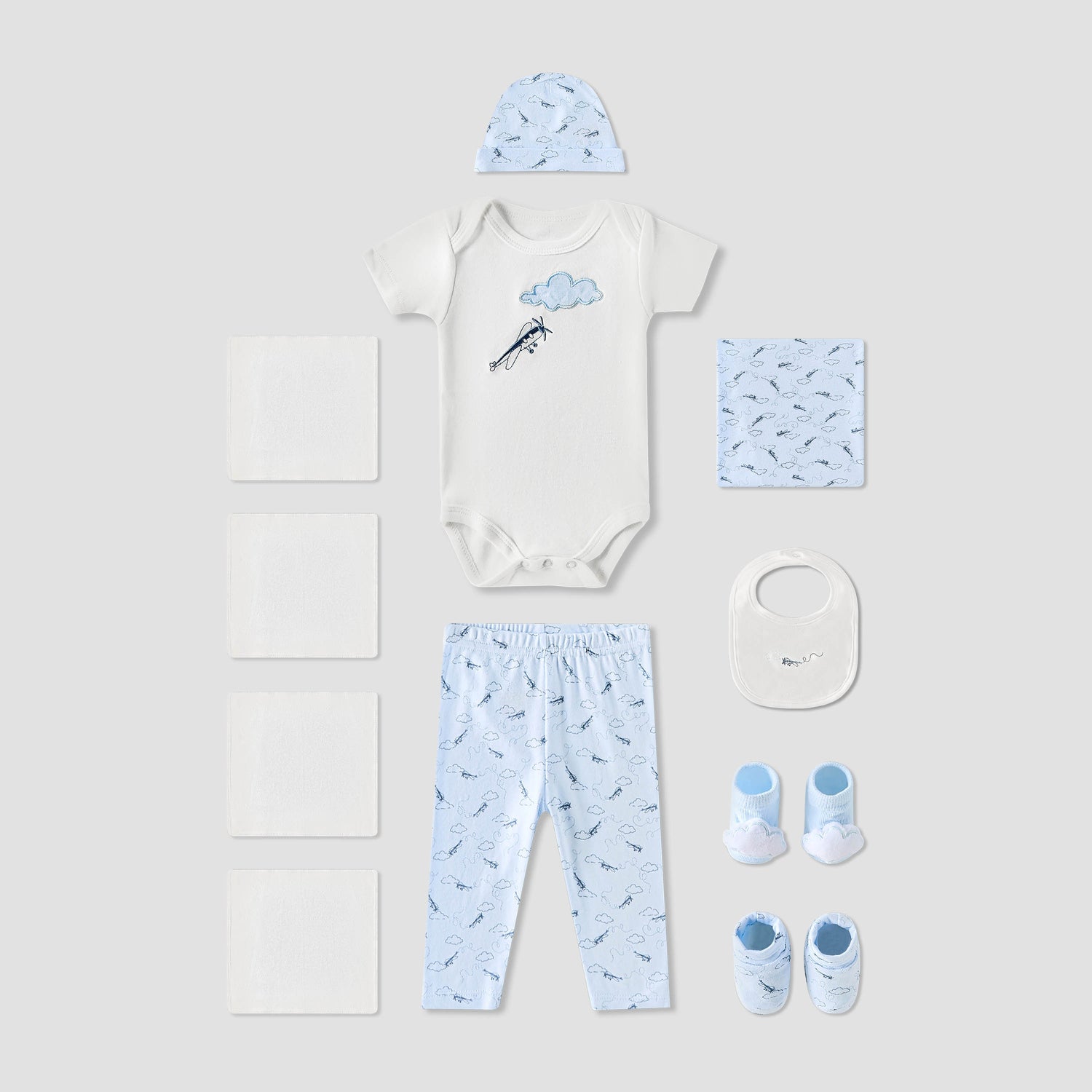 Set of 11 Juniors Clothing Gift Set with Aeroplane Print
