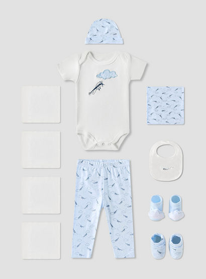 Set of 11 Juniors Clothing Gift Set with Aeroplane Print-baby-boys-clothing-setsandcoords-image-2