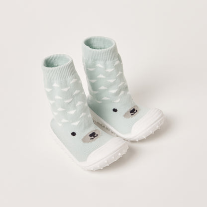 Juniors Bear Print Sneaker Booties