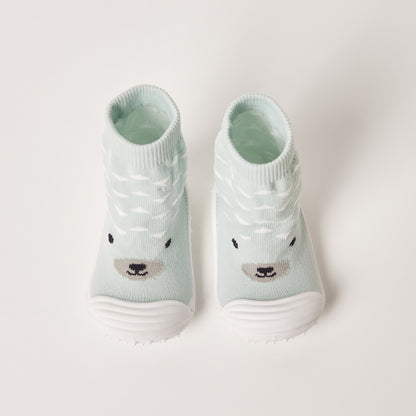 Juniors Bear Print Sneaker Booties