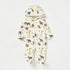 Juniors Safari Print Hooded Padded Closed Feet Sleepsuit with Long Sleeves - White / 9-12 mths