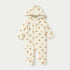 Juniors Floral Print Hooded Padded Closed Feet Sleepsuit with Long Sleeves - Cream / 9-12 mths