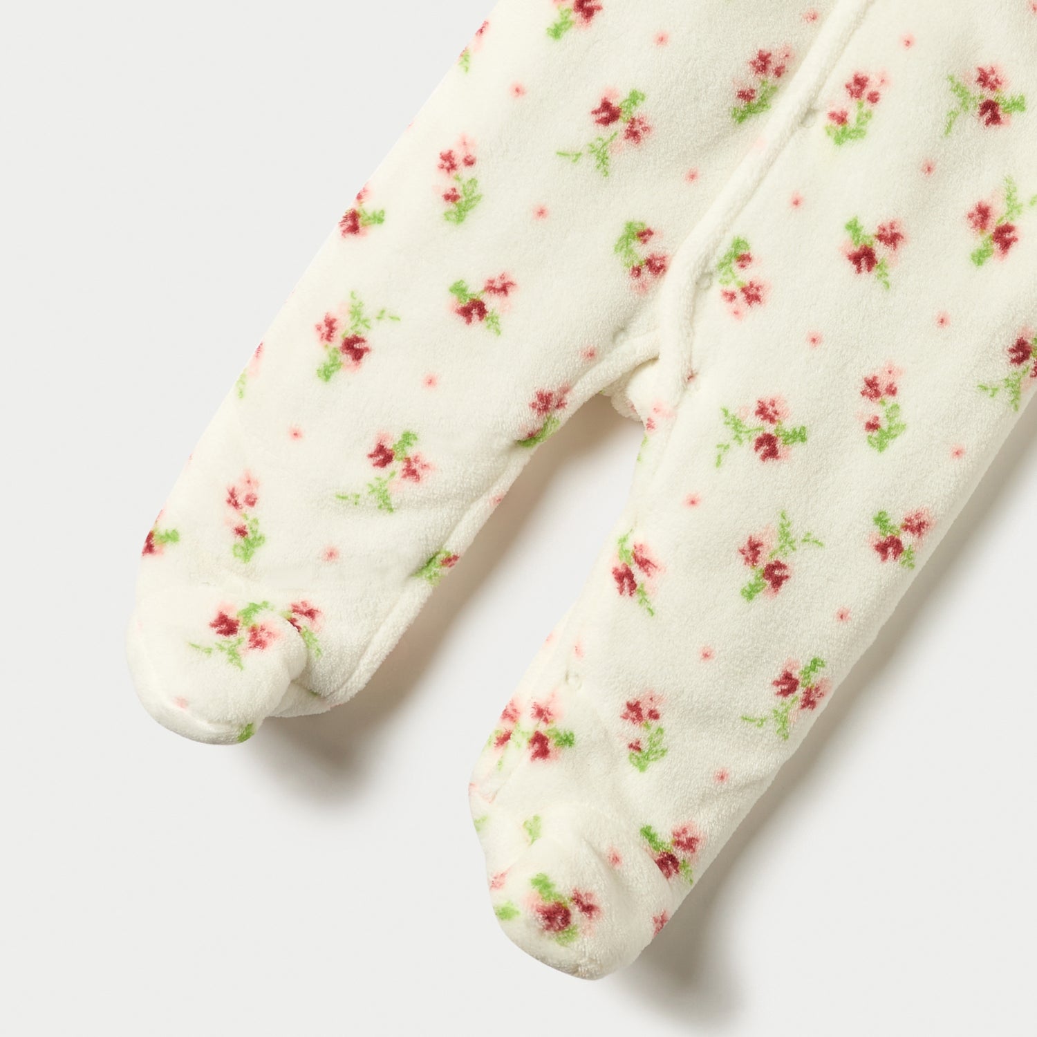 Juniors Floral Print Hooded Padded Closed Feet Sleepsuit with Long Sleeves