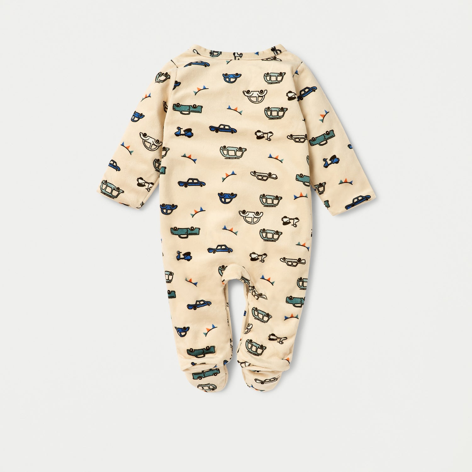Juniors Vehicle Print Closed Feet Sleepsuit with Button Closure