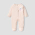 Juniors V-neck Sleepsuit with Long Sleeves and Snap Button Closure - Pink / 12-18 mths