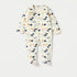 Juniors Animal Print Closed Feet Sleepsuit with Button Closure - White / 9-12 mths