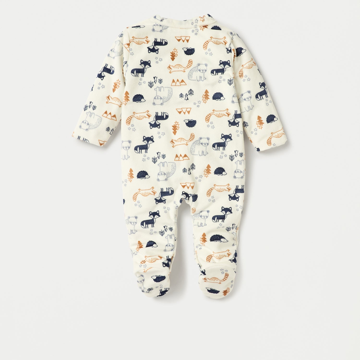 Juniors Animal Print Closed Feet Sleepsuit with Button Closure