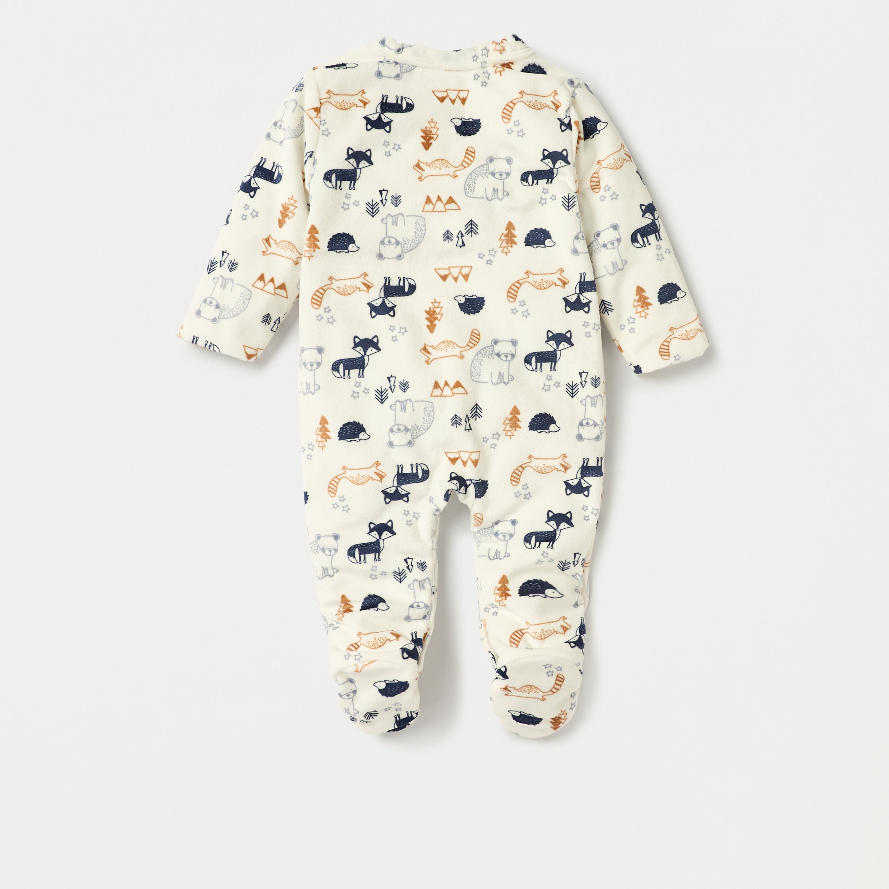 Juniors Animal Print Closed Feet Sleepsuit with Button Closure