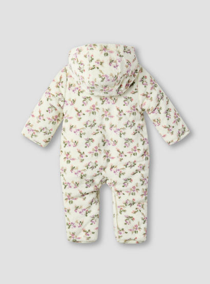 Juniors Floral Print Hooded Fleece Sleepsuit with Long Sleeves-baby-girls-clothing-nightwear-sleepsuits-image-2
