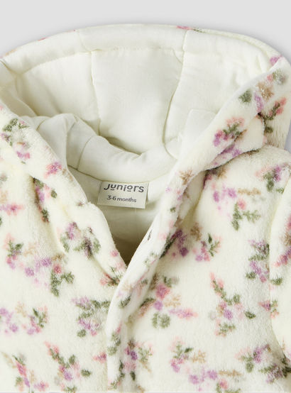 Juniors Floral Print Hooded Fleece Sleepsuit with Long Sleeves-baby-girls-clothing-nightwear-sleepsuits-image-3