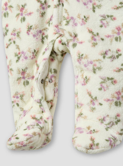 Juniors Floral Print Hooded Fleece Sleepsuit with Long Sleeves-baby-girls-clothing-nightwear-sleepsuits-image-4
