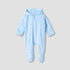 Juniors Hooded Sleepsuit with Popcorn Texture - Polyester - Long Sleeves - Blue / 9-12 mths