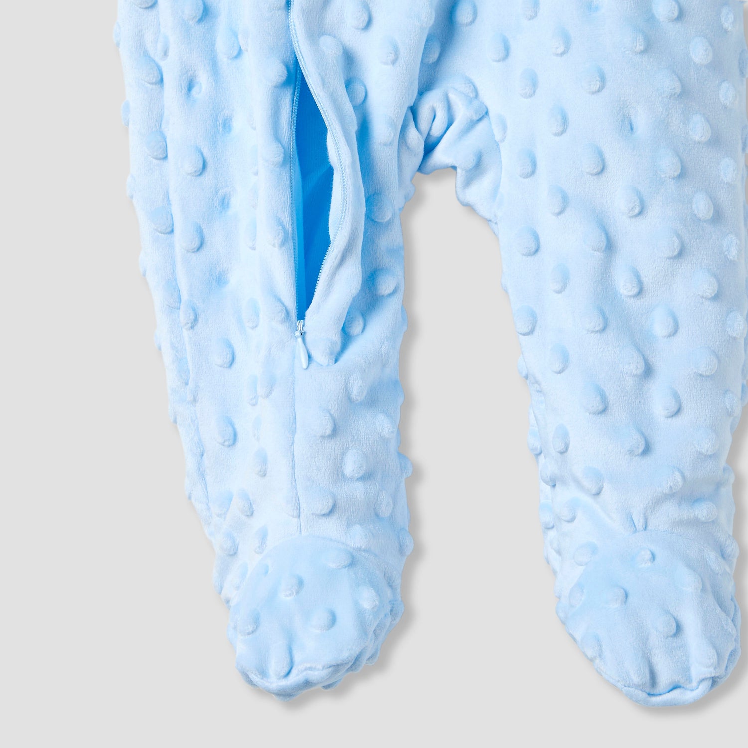 Juniors Hooded Sleepsuit with Popcorn Texture - Polyester - Long Sleeves