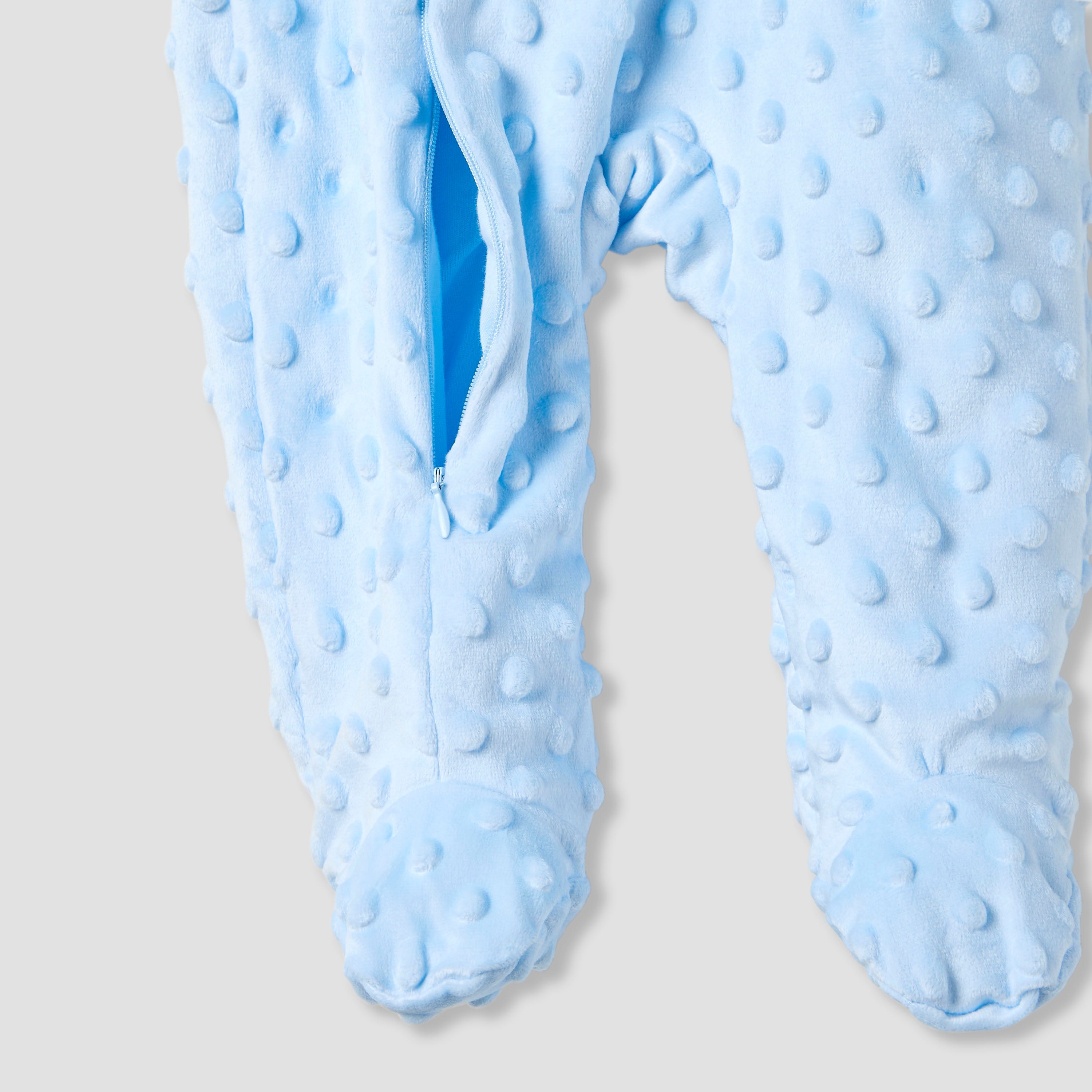 Juniors Hooded Sleepsuit with Popcorn Texture - Polyester - Long Sleeves