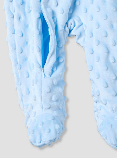 Juniors Hooded Sleepsuit with Popcorn Texture - Polyester - Long Sleeves-baby-boys-clothing-nightwear-sleepsuits-image-4