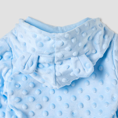 Juniors Hooded Sleepsuit with Popcorn Texture - Polyester - Long Sleeves