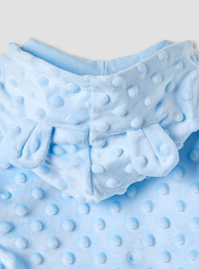 Juniors Hooded Sleepsuit with Popcorn Texture - Polyester - Long Sleeves-baby-boys-clothing-nightwear-sleepsuits-image-5