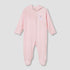 Juniors Hooded Footed Sleepsuit with Bunny Embroidery - Cotton Blend - Long Sleeves - Pink / 9-12 mths