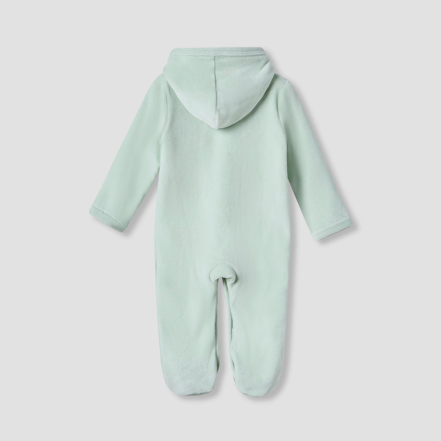 Juniors Embroidered Hooded Velour Sleepsuit with Long Sleeves