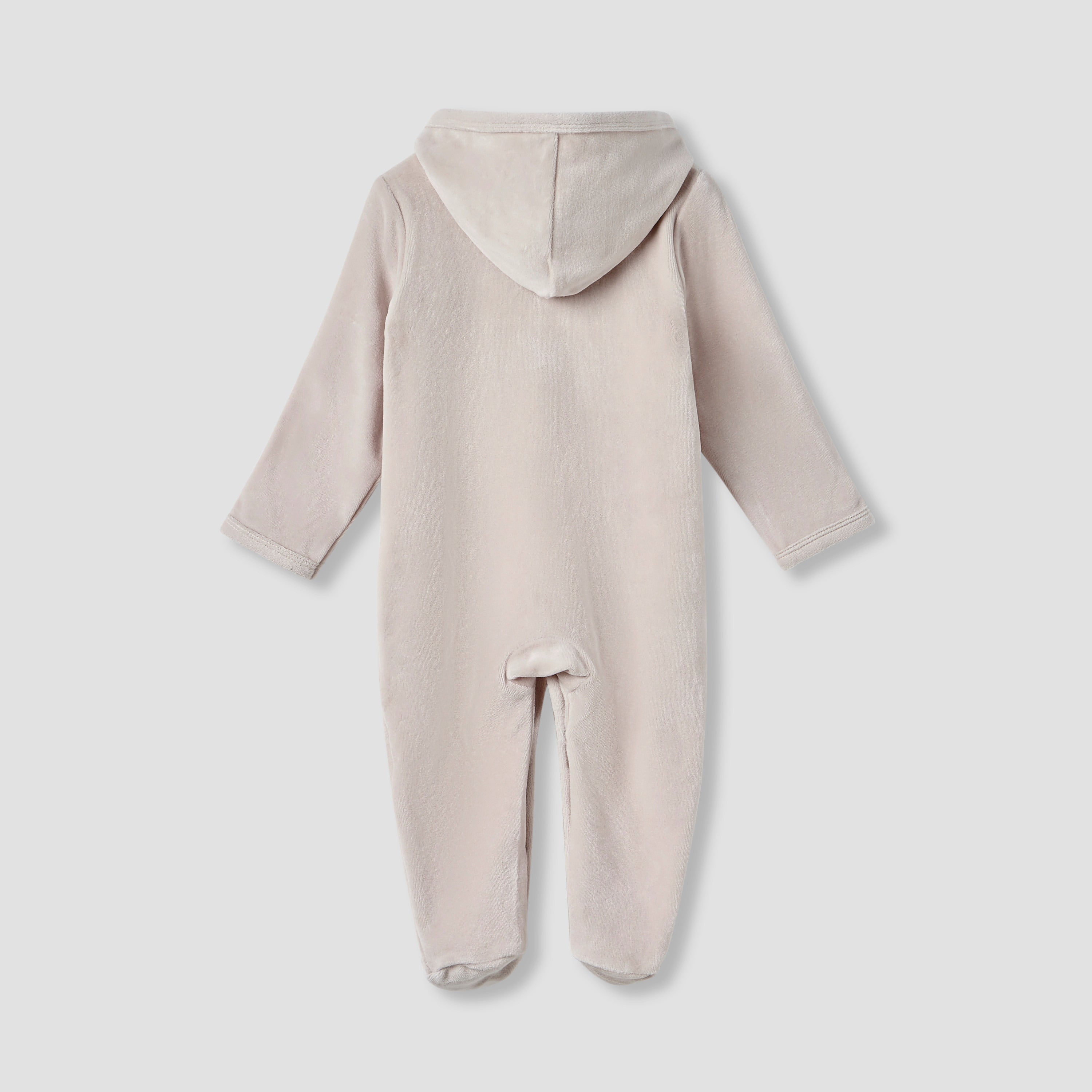 Juniors Hooded Sleepsuit with Closed Feet - Cotton Blend - Long Sleeves