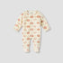 Juniors Elephant Print Plush Sleepsuit with Long Sleeves - Cream / 9-12 mths
