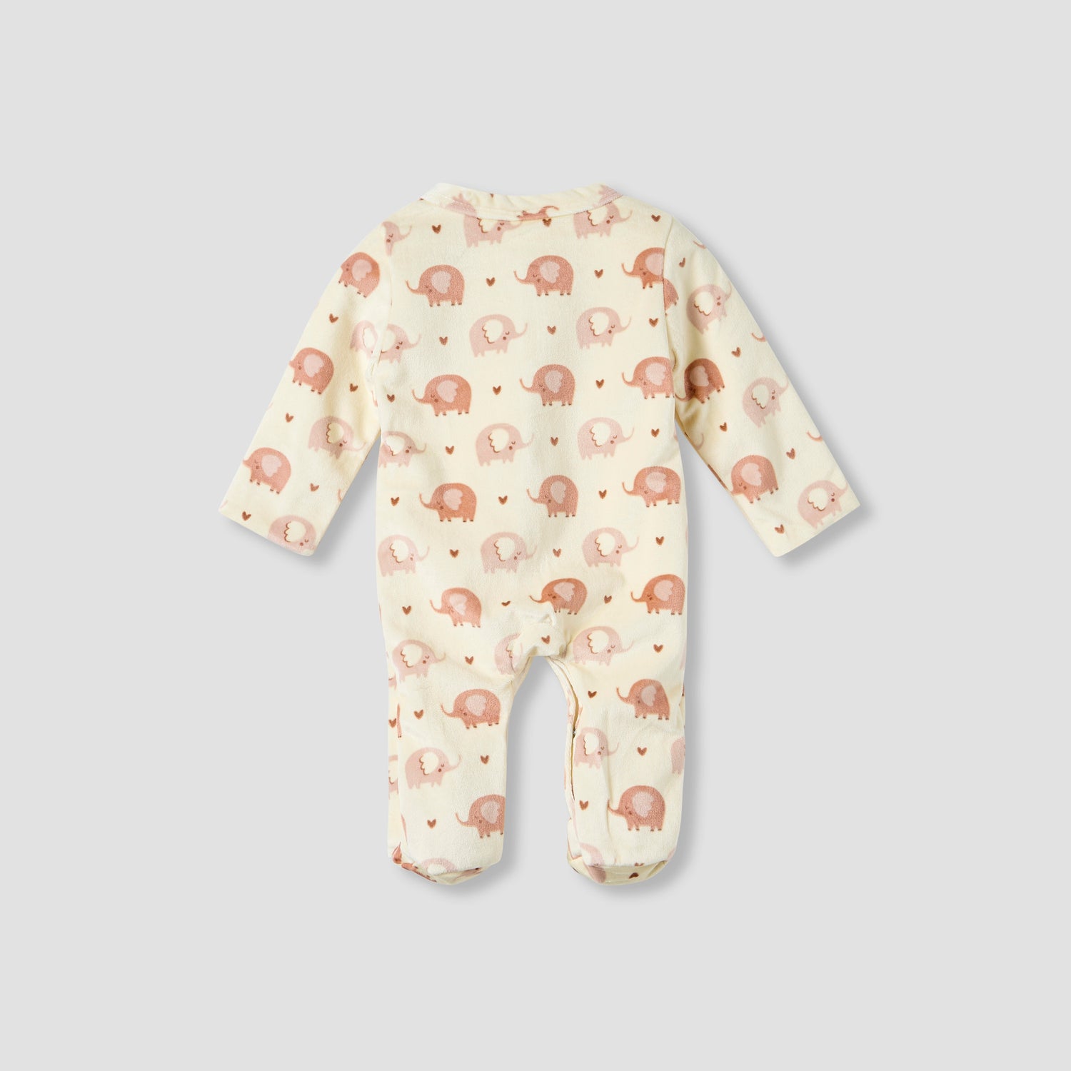Juniors Elephant Print Plush Sleepsuit with Long Sleeves