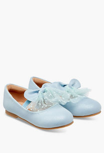 Juniors Bow Accent Slip-On Ballerina Shoes with Elastic Strap-undefined-image-1