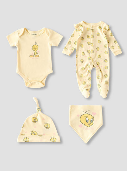 Set of 4 Disney Clothing Gift Set with Tweety Print-baby-girls-clothing-setsandcoords-image-1