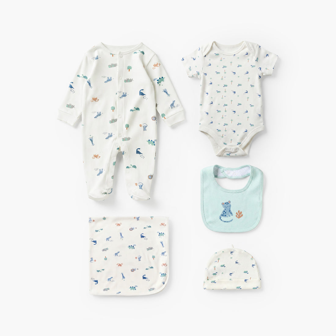 Set of 6 Juniors Clothing Gift Set with Dinosaur Print