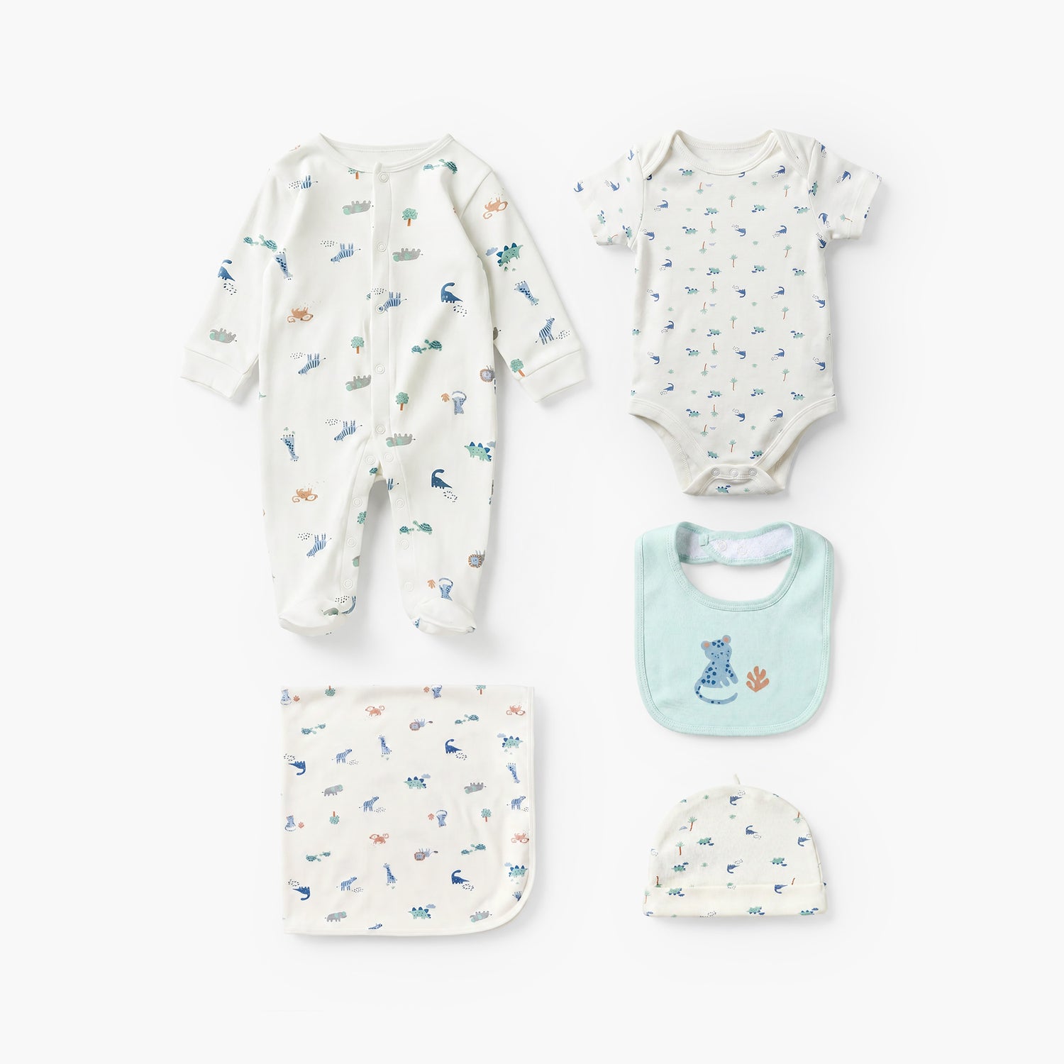 Set of 6 Juniors Clothing Gift Set with Dinosaur Print