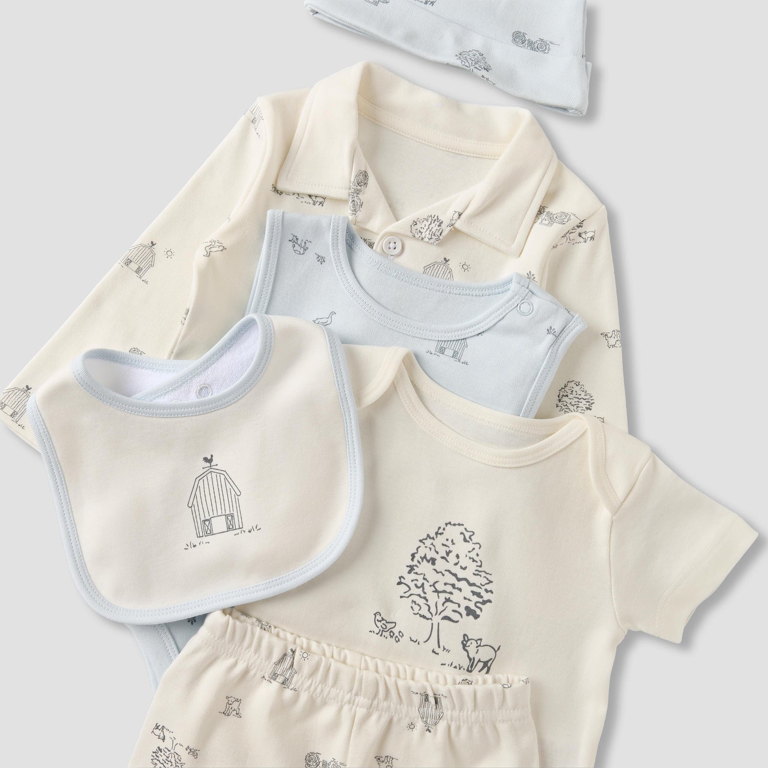 Set of 8 Juniors Clothing Gift Set with Barnyard Print