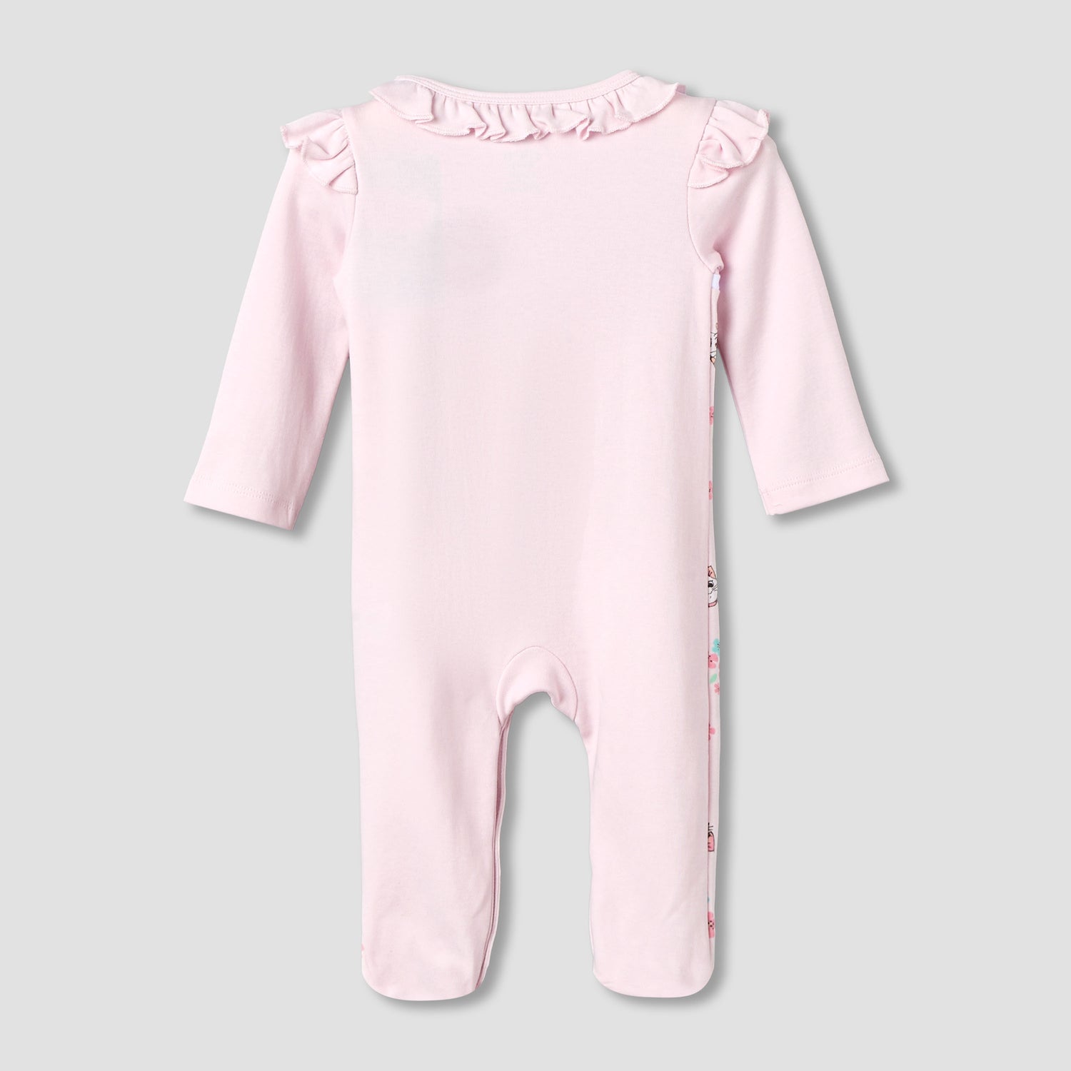 Disney Cotton Round Neck Long Sleeves Sleepsuit with Marie Print