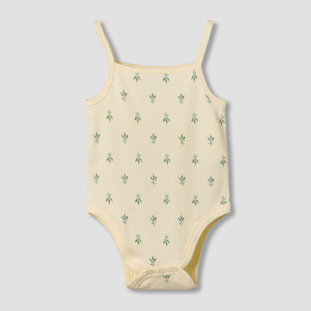 Pack of 3 Juniors Cotton Square Neck Sleeveless Bodysuit with Snap Button Closure