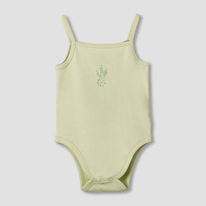Pack of 3 Juniors Cotton Square Neck Sleeveless Bodysuit with Snap Button Closure