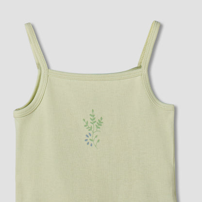 Pack of 3 Juniors Cotton Square Neck Sleeveless Bodysuit with Snap Button Closure