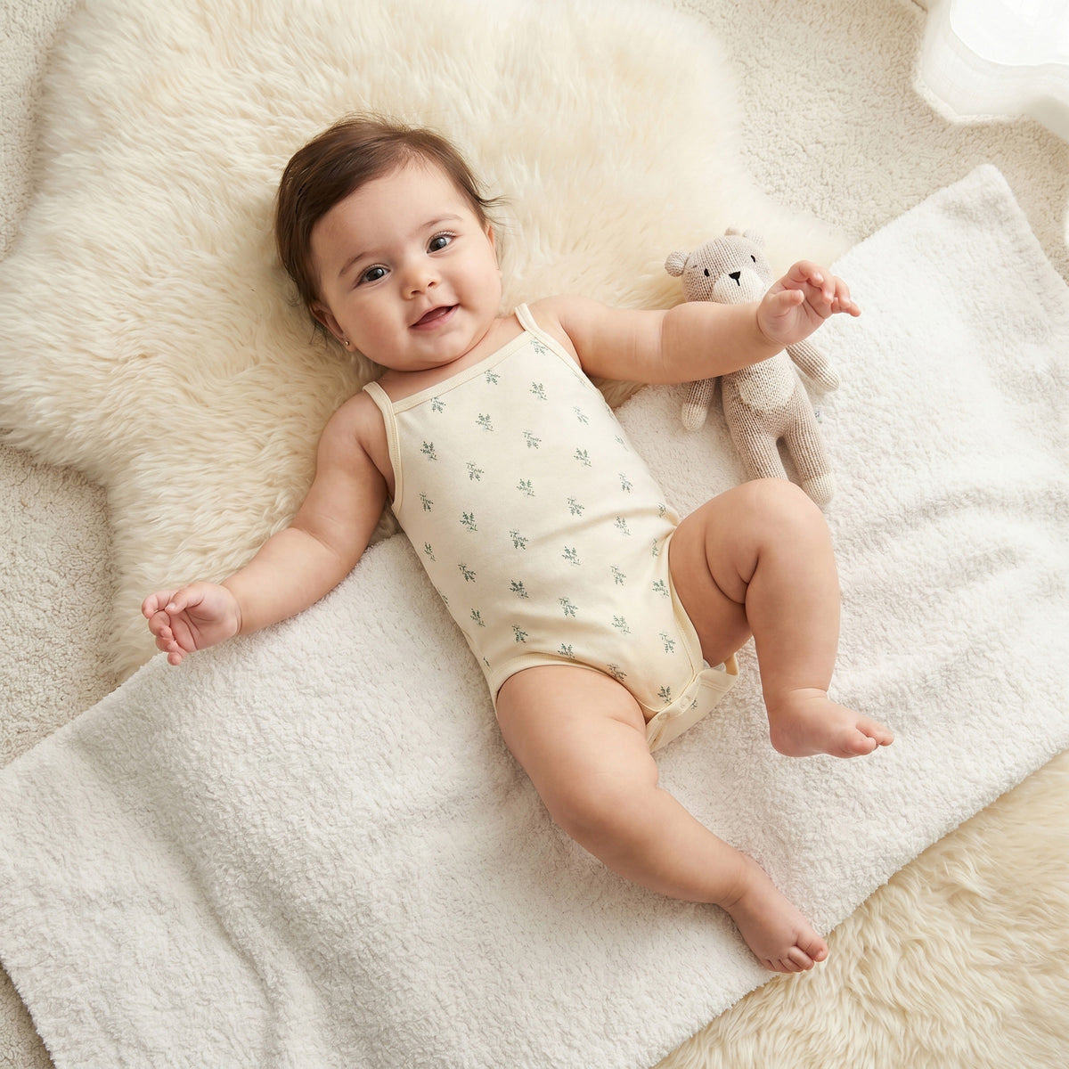 Pack of 3 Juniors Cotton Square Neck Sleeveless Bodysuit with Snap Button Closure