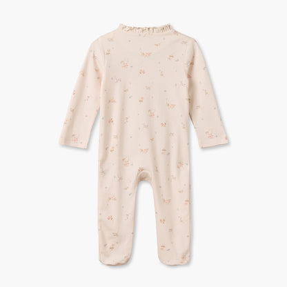 Juniors Cotton Crew Neck Long Sleeves Sleepsuit with Floral Print
