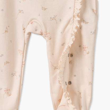 Juniors Cotton Crew Neck Long Sleeves Sleepsuit with Floral Print